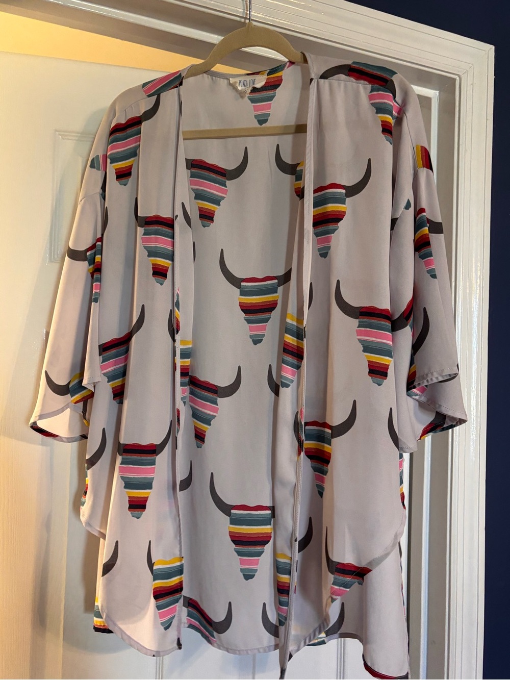 🍑Peach Love California🍑 Western Cattle Kimono